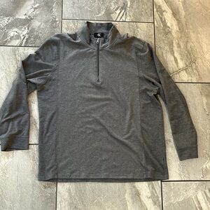🤍 Calvin Klein Quarter Zip Sweater Size XXL 100% cotton grey lightweight